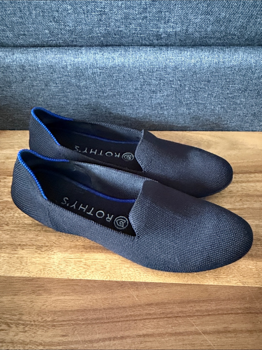 Rothy’s The Loafer Black Knit Flats Women’s Size 8